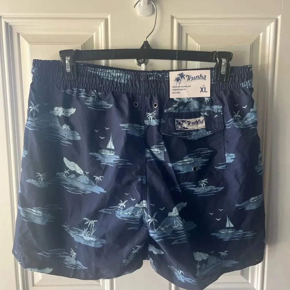 Trunks mens swim trunks NWT size xl blue/navy - Picture 2 of 6